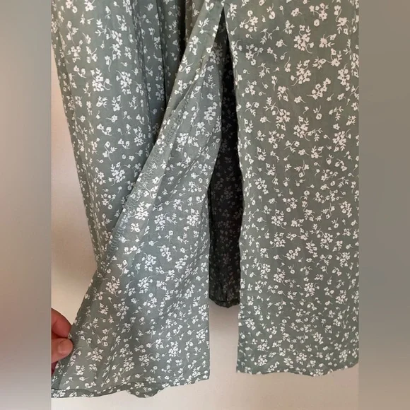 Cottage Prairie Sage Green Basque Bodice Spaghetti Strap Dress Size Small - Picture 5 of 10